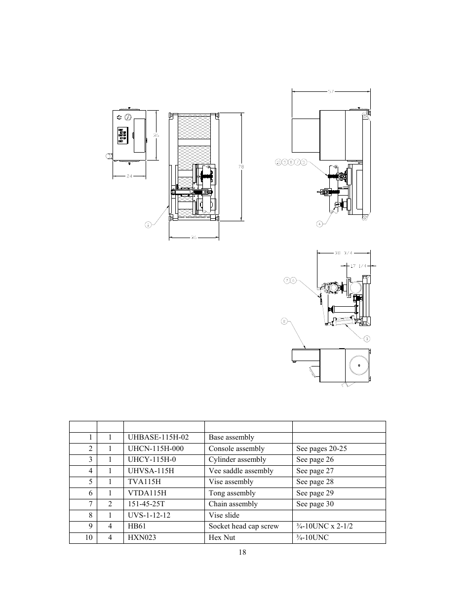 Final assembly parts list | GEARENCH U115H-000S PETOL HYDRA-TORK User Manual | Page 20 / 32