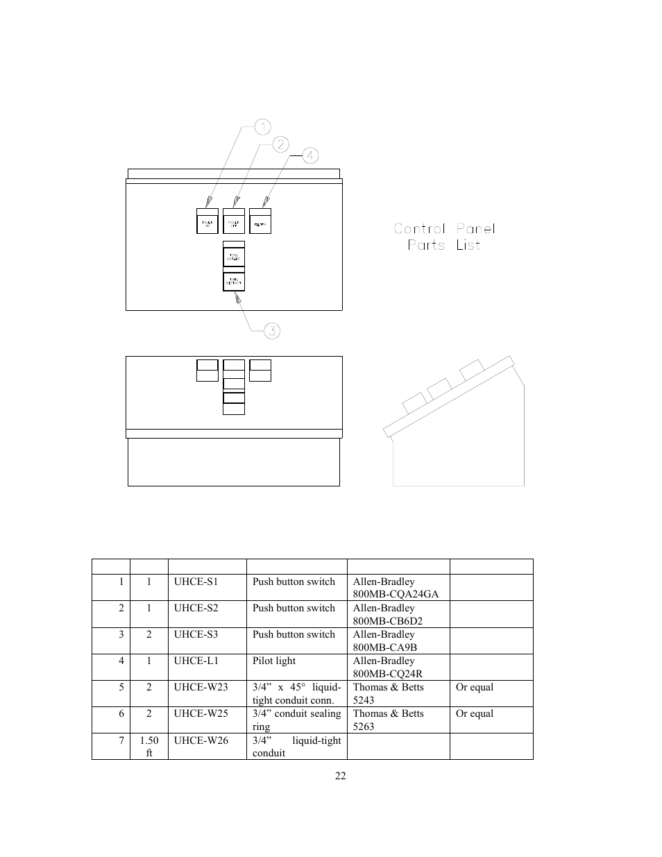 Control panel parts list | GEARENCH U115H-000S PETOL HYDRA-TORK User Manual | Page 24 / 32