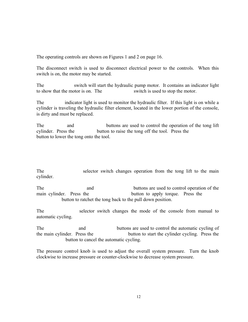 Operation, Controls | GEARENCH U116H-023L PETOL HYDRA-TORK User Manual | Page 14 / 35