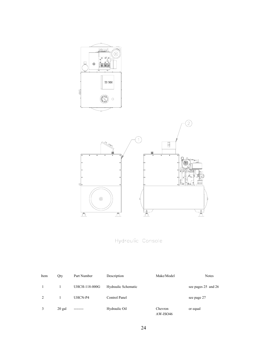 Console assembly parts list | GEARENCH U118-000-G PETOL HYDRA-TORK User Manual | Page 24 / 35