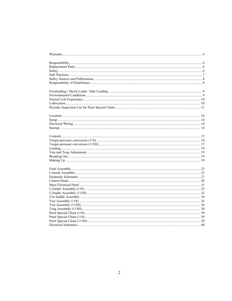 GEARENCH U118115H PETOL HYDRA-TORK User Manual | Page 2 / 40