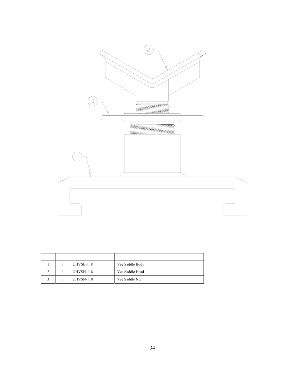 Vee saddle assembly | GEARENCH U118115H PETOL HYDRA-TORK User Manual | Page 34 / 40