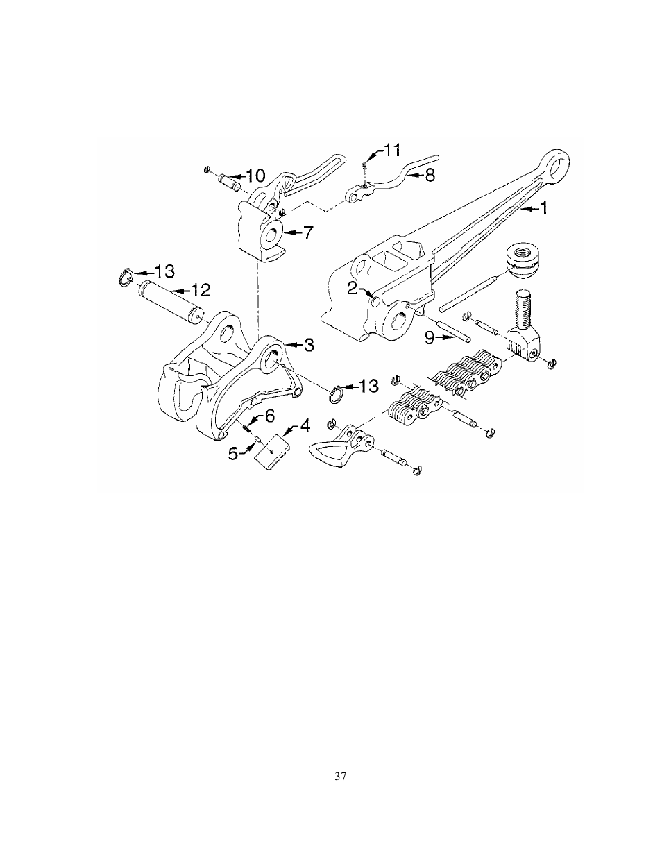 Tong assembly parts list | GEARENCH U118115H PETOL HYDRA-TORK User Manual | Page 37 / 40