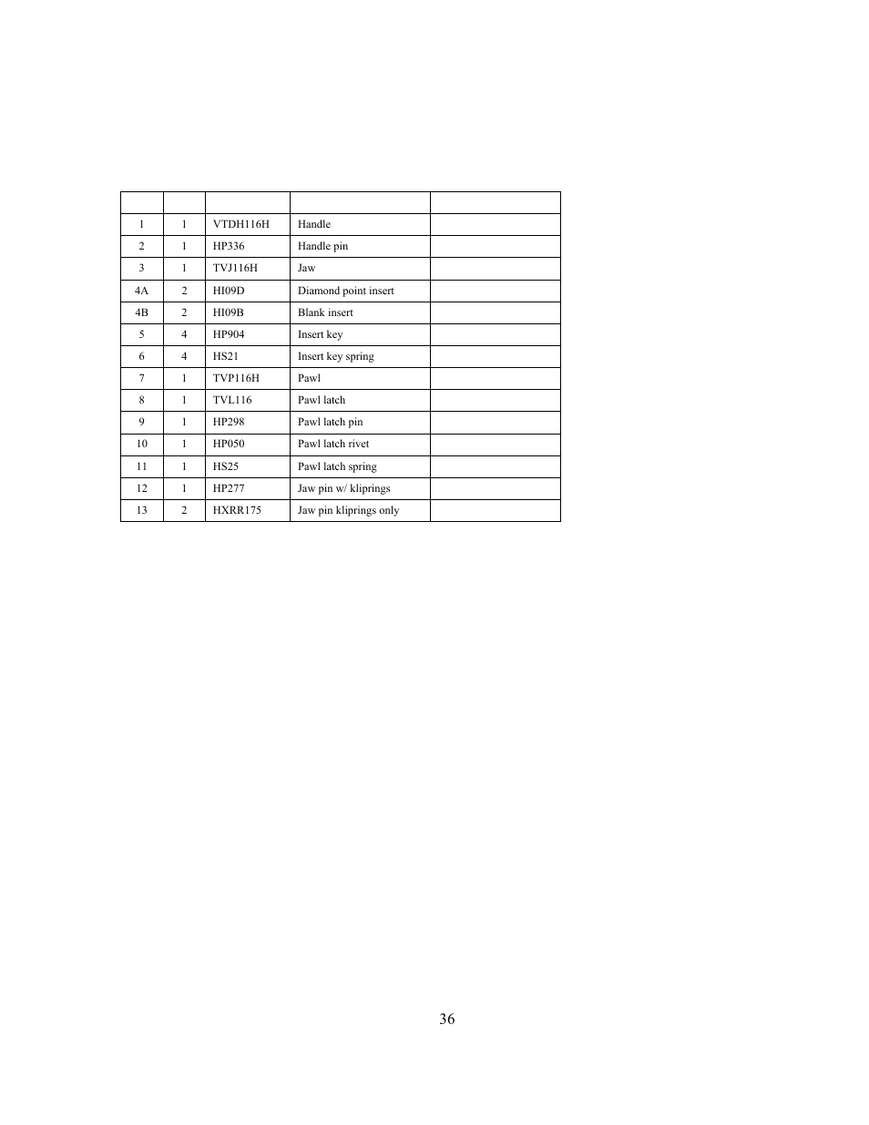 Tong assembly (116h), Petol special chain (118) | GEARENCH U118116H-003 PETOL HYDRA-TORK User Manual | Page 36 / 38