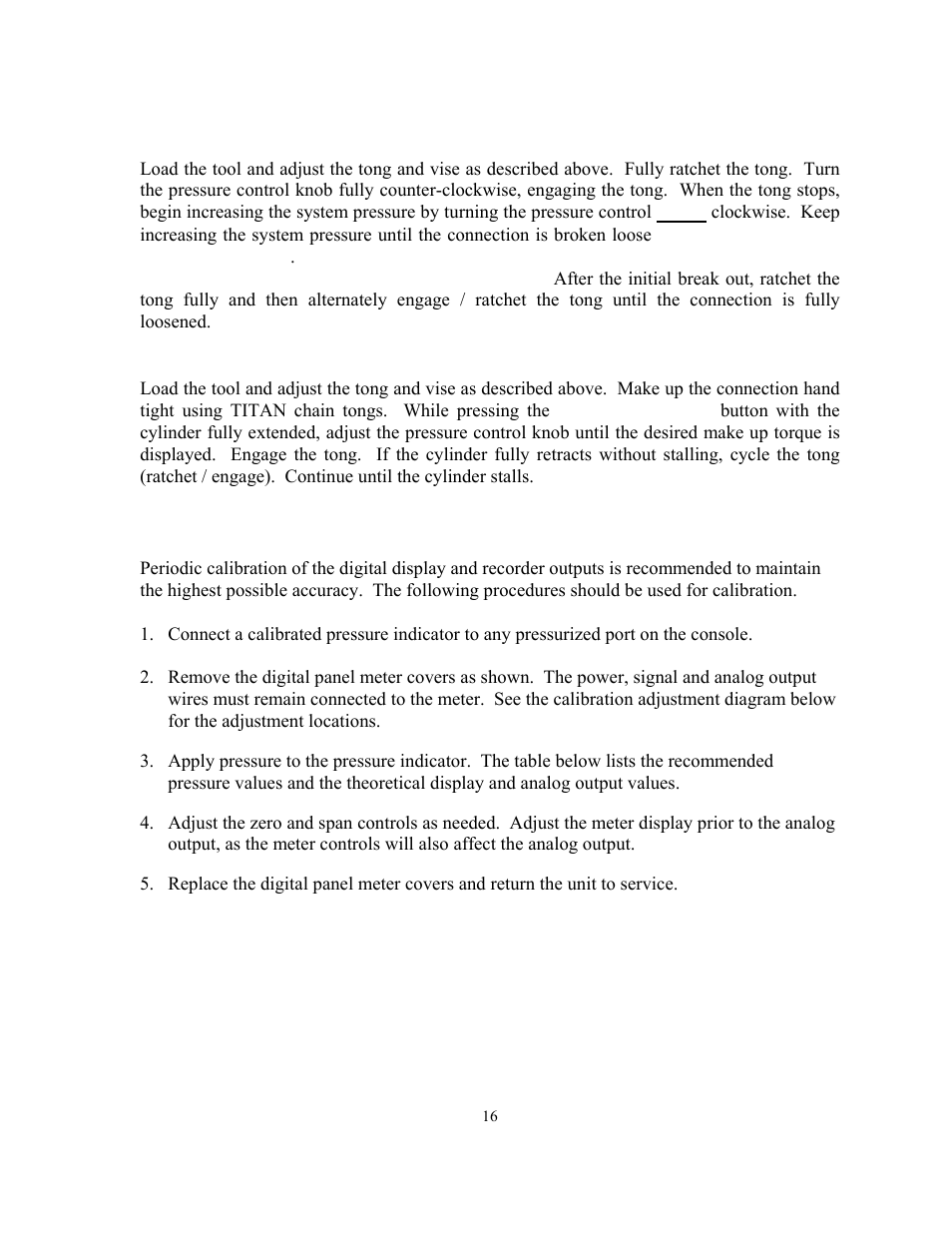 Calibration | GEARENCH U120-12 PETOL HYDRA-TORK User Manual | Page 18 / 34