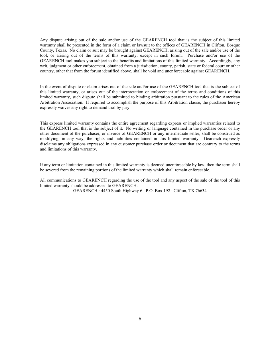 GEARENCH U8184 PETOL HYDRA-TORK User Manual | Page 6 / 29