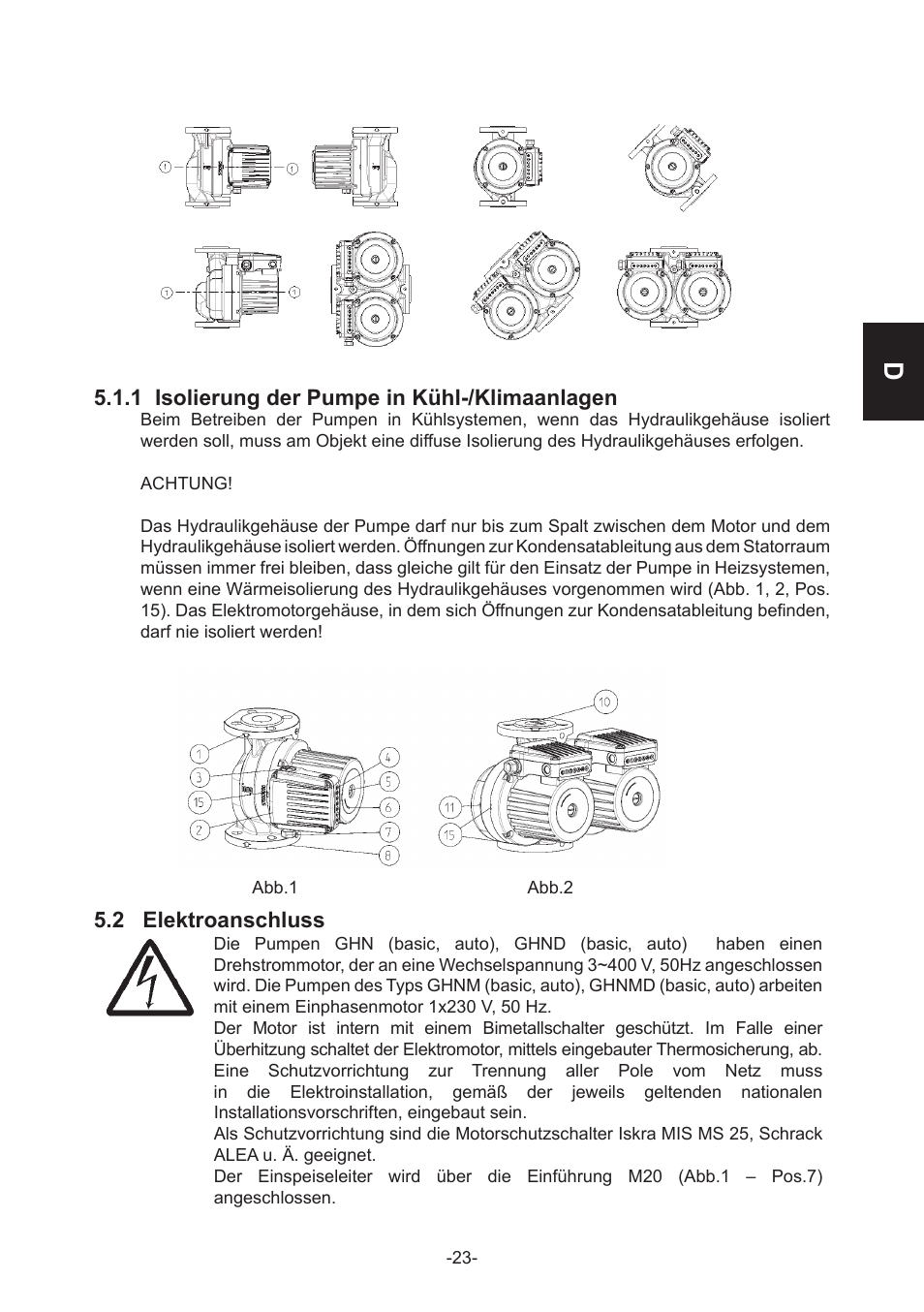 IMP Pumps GHN(M)(D)basic(auto) & SANbasic 40-100 flanges User Manual | Page 23 / 104