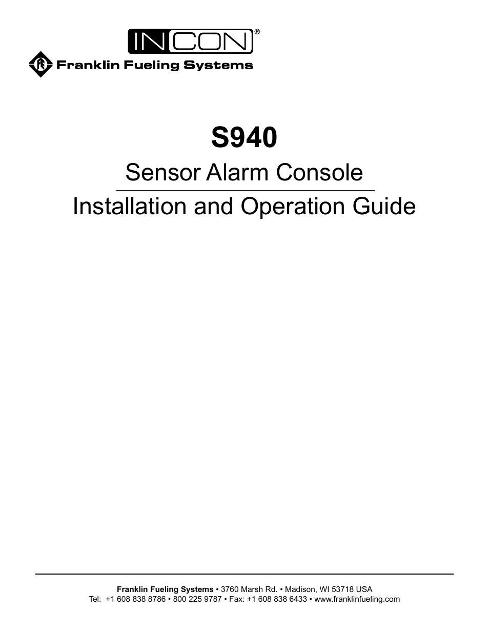 Franklin Fueling Systems S940 User Manual | 8 pages