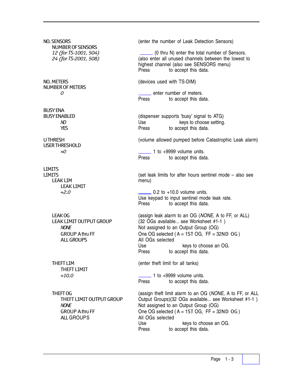 Franklin Fueling Systems Tank Sentinel (TS-1001, 2001, 504, & 508) Setup Programming Guide User Manual | Page 19 / 184