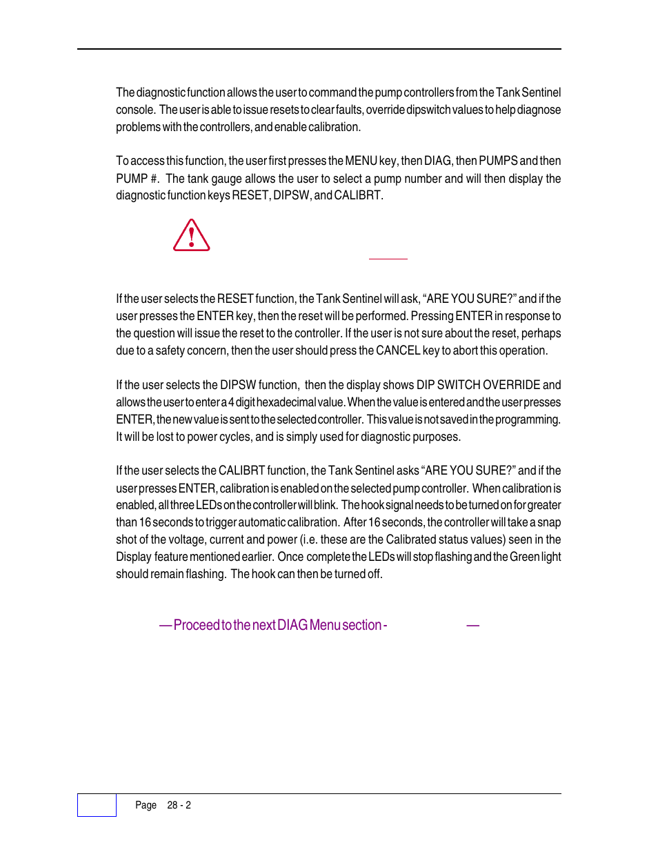 Tpi diagnostic function notes 28 | Franklin Fueling Systems Tank Sentinel (TS-1001, 2001, 504, 508 & 750) Setup Programming Guide User Manual | Page 161 / 184