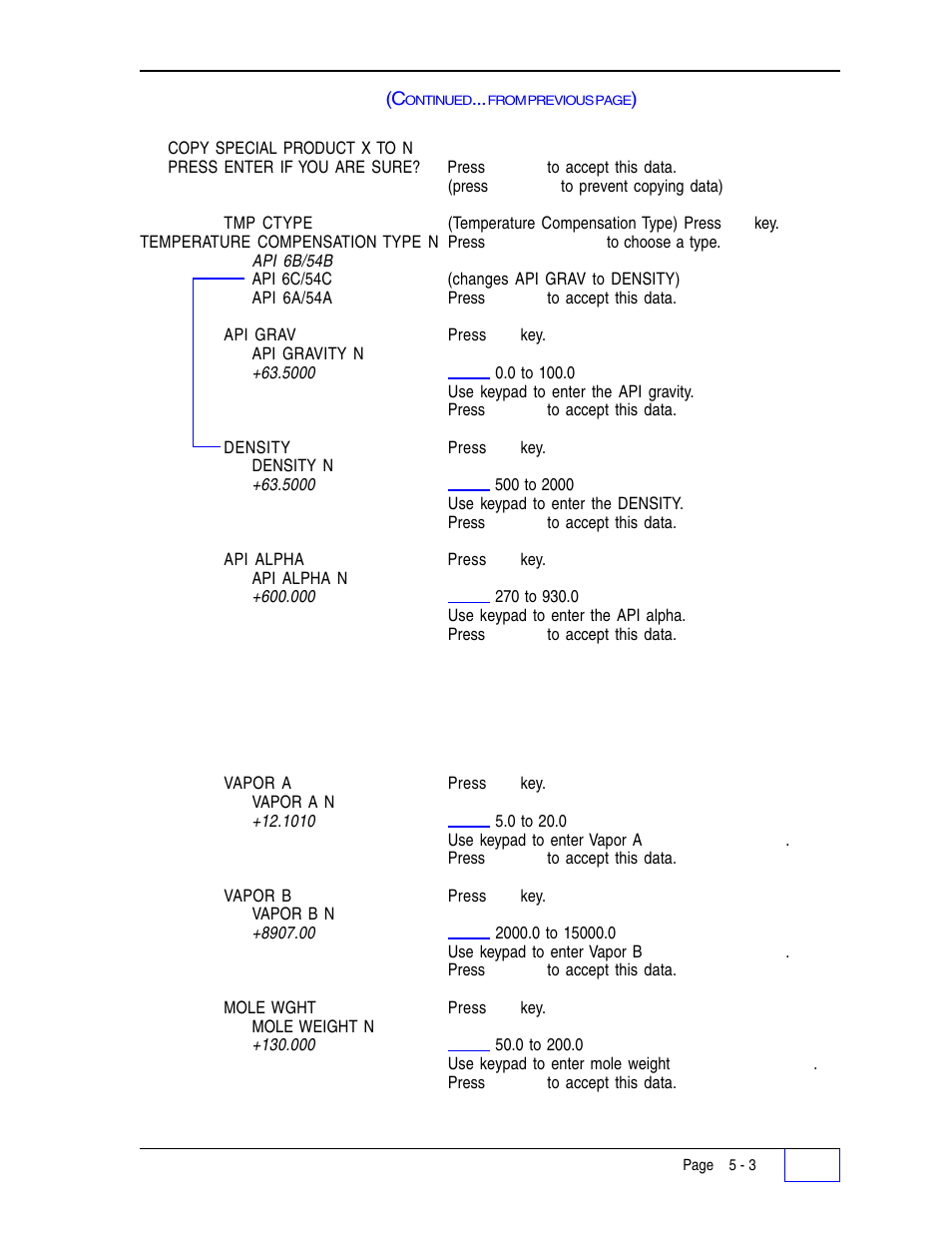 Special products menu | Franklin Fueling Systems Tank Sentinel (TS-1001, 2001, 504, 508 & 750) Setup Programming Guide User Manual | Page 44 / 184