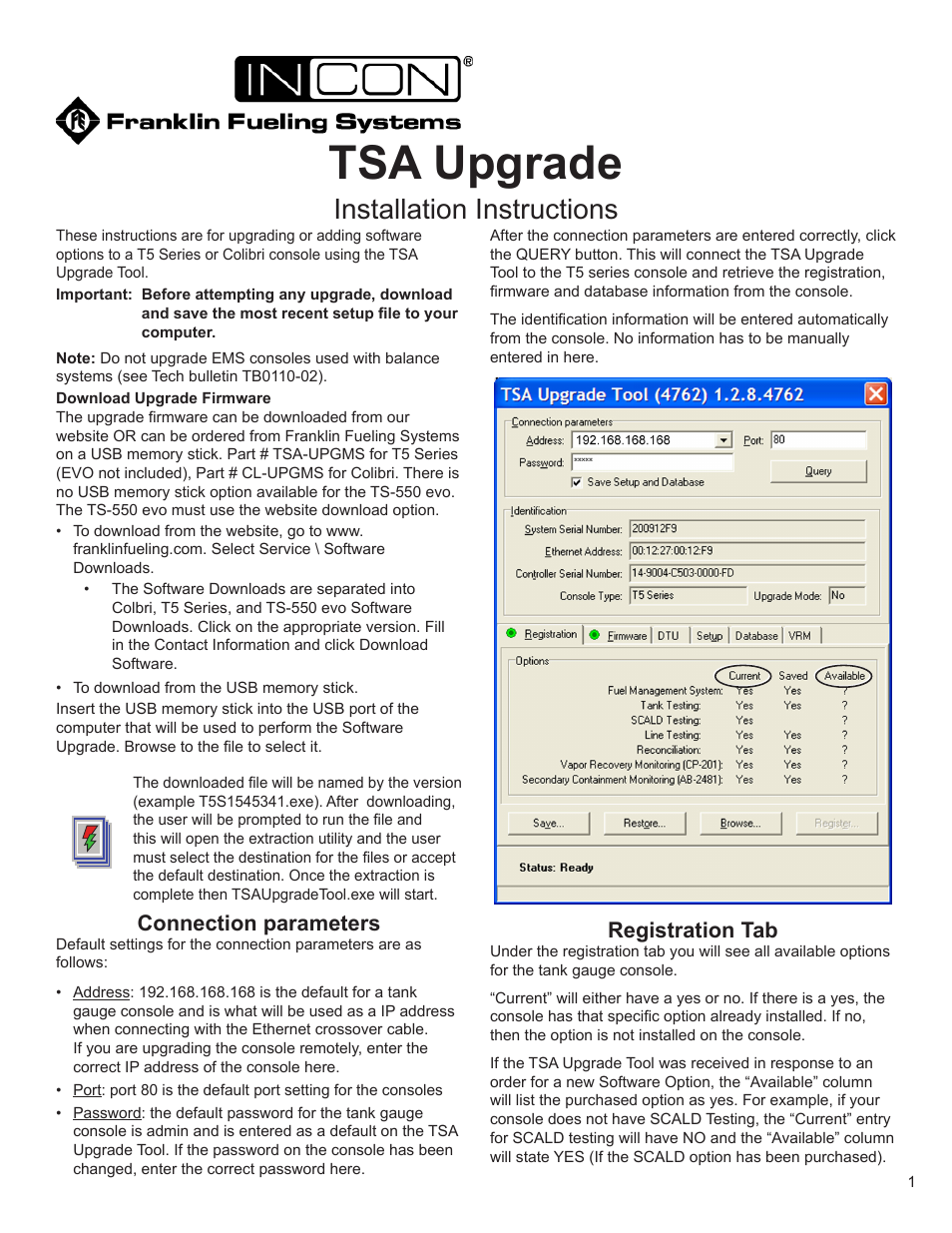 Franklin Fueling Systems TSA Upgrade User Manual | 8 pages