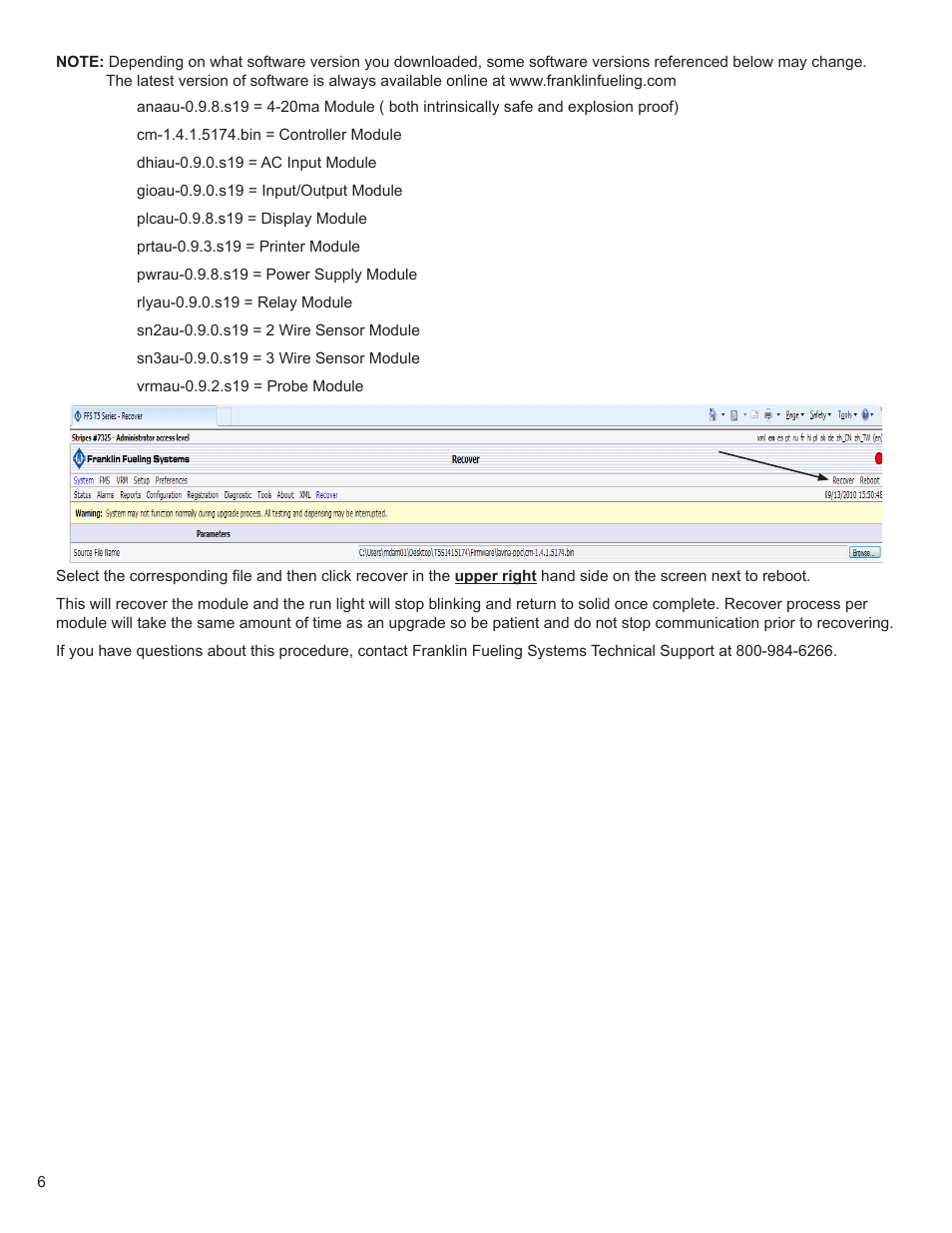 Franklin Fueling Systems TSA Upgrade User Manual | Page 6 / 8