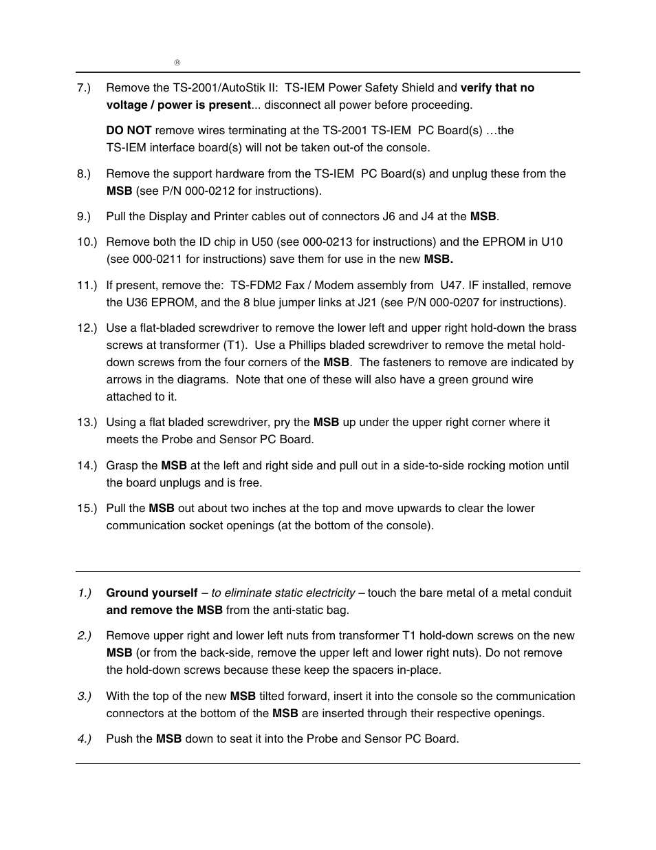 Replacement part instructions | Franklin Fueling Systems Main System Board for Tank Sentinel, AutoStik, BulkStik ATGs User Manual | Page 3 / 4