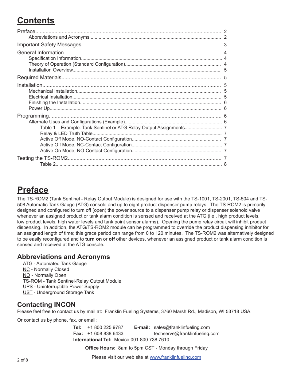Franklin Fueling Systems TS-ROM2 User Manual | Page 2 / 8