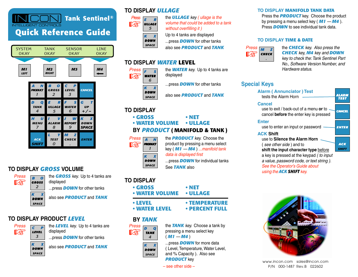 Franklin Fueling Systems Tank Sentinel Quick Reference Guide User Manual | 2 pages