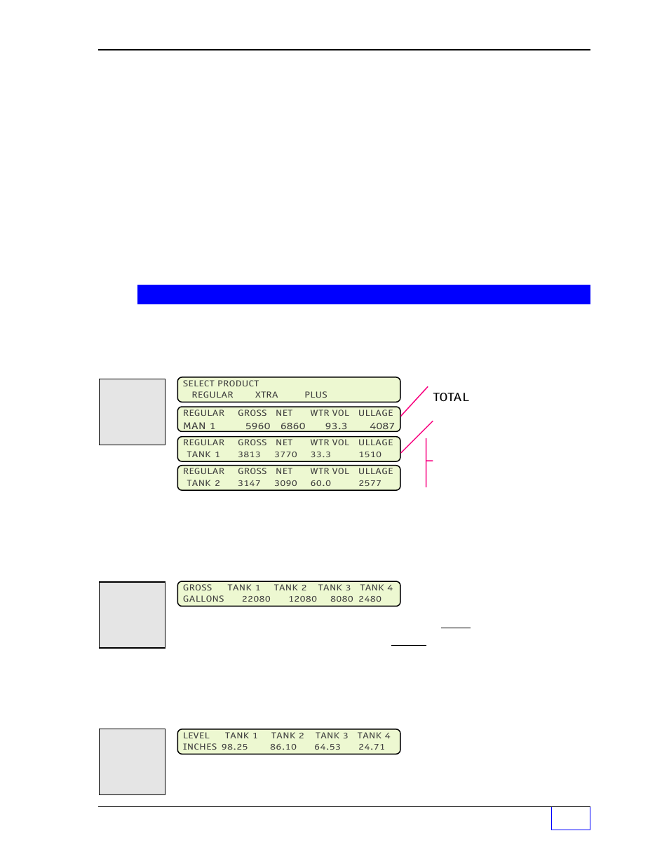 Product & tank related keys 1, Ts-fm2 receptacle, Model & serial number label | Optional, Optional and enabled, Product, Gross, Level | Franklin Fueling Systems Tank Sentinel (TS-1001, 2001, 504, 508 & 750) Operators Guide Rev. D User Manual | Page 15 / 100