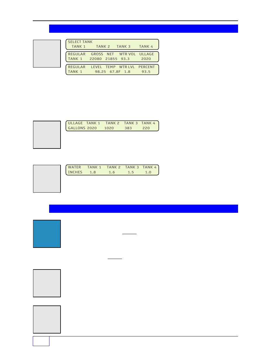 Menu related keys 1, Space | Franklin Fueling Systems Tank Sentinel (TS-1001, 2001, 504, 508 & 750) Operators Guide Rev. D User Manual | Page 16 / 100