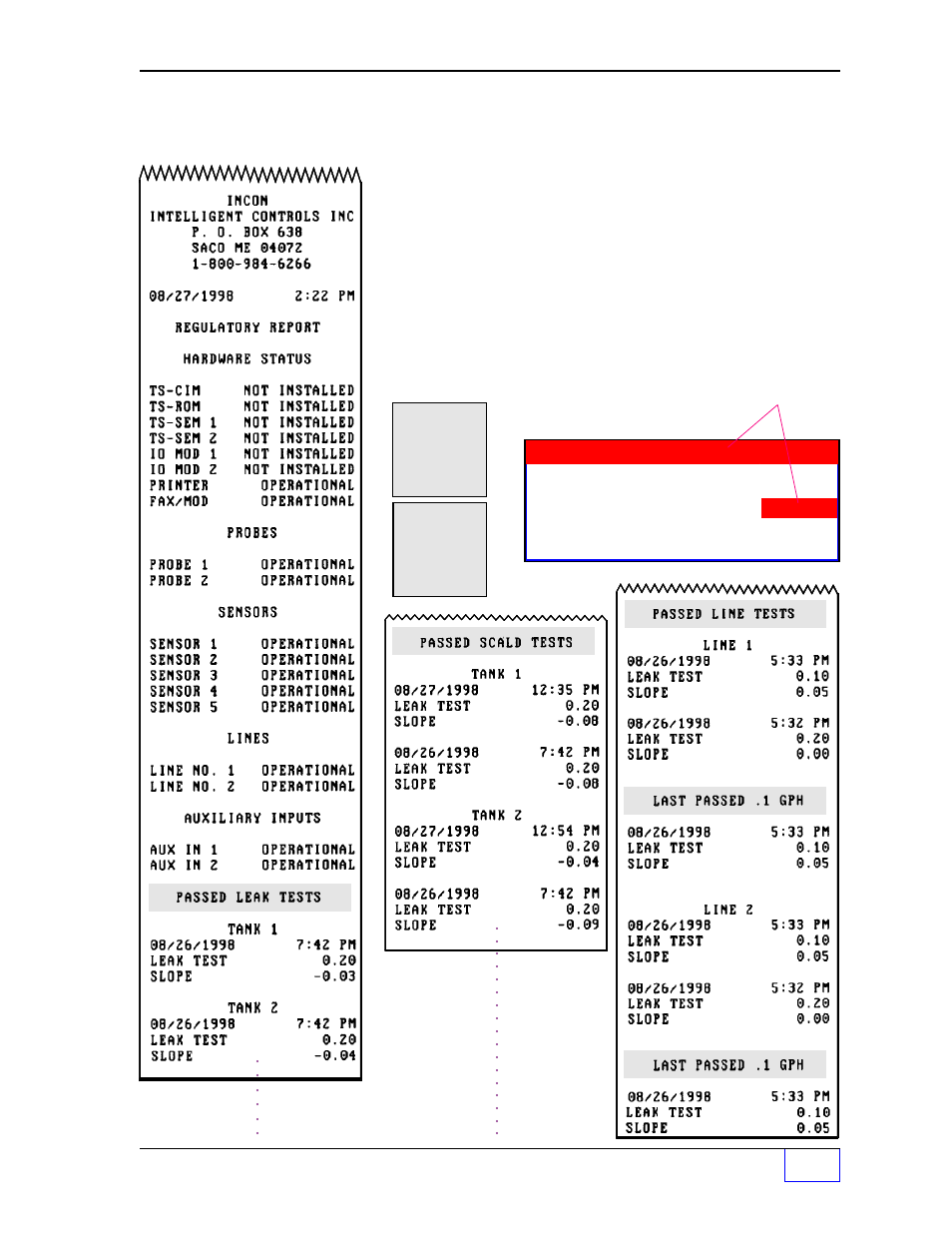 Generator run report 3, Print test report 3, Space | Regulatory report | Franklin Fueling Systems Tank Sentinel (TS-1001, 2001, 504, 508 & 750) Operators Guide Rev. D User Manual | Page 62 / 100