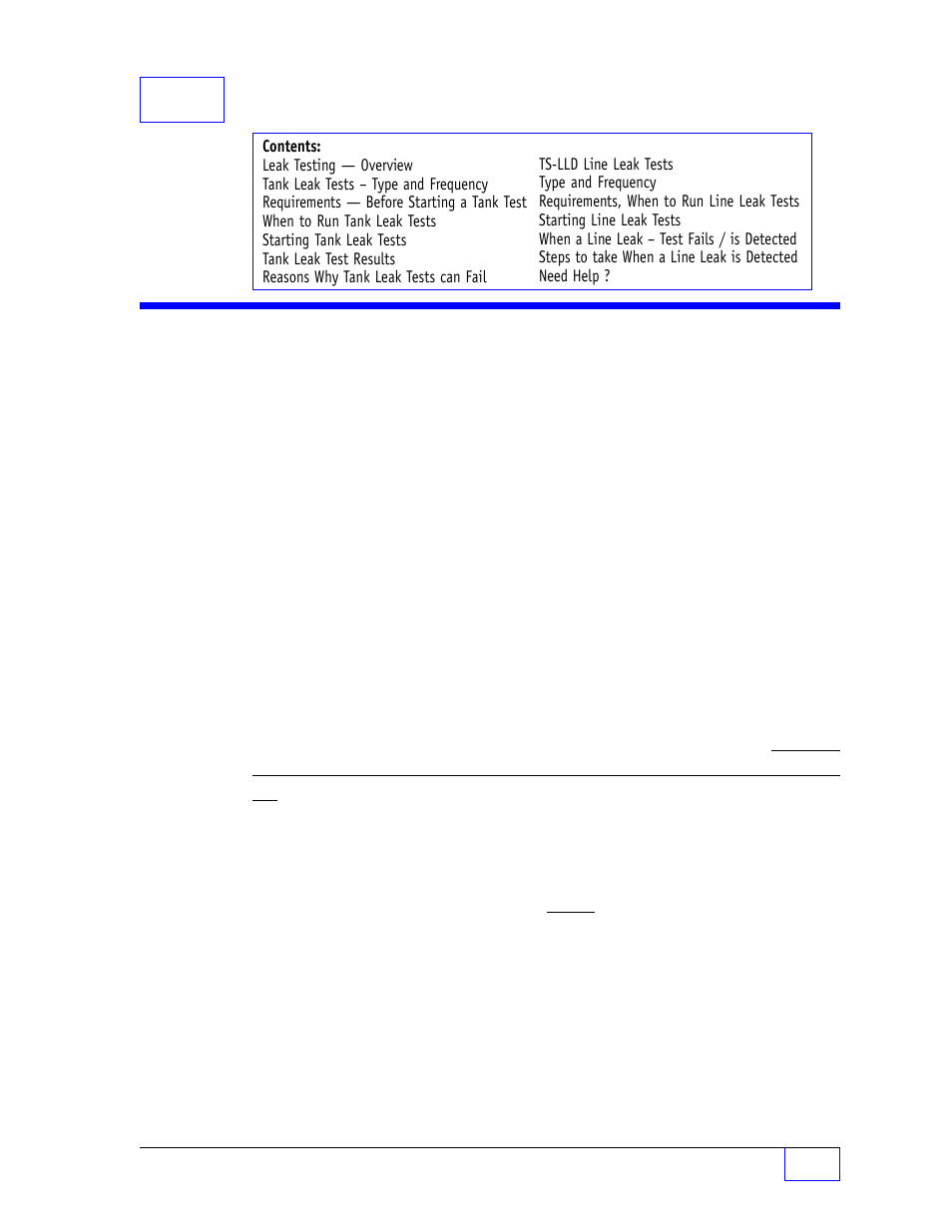4 leak testing 4, Overview 4, 4leak testing | Franklin Fueling Systems Tank Sentinel (TS-1001, 2001, 504, 508 & 750) Operators Guide Rev. D User Manual | Page 67 / 100