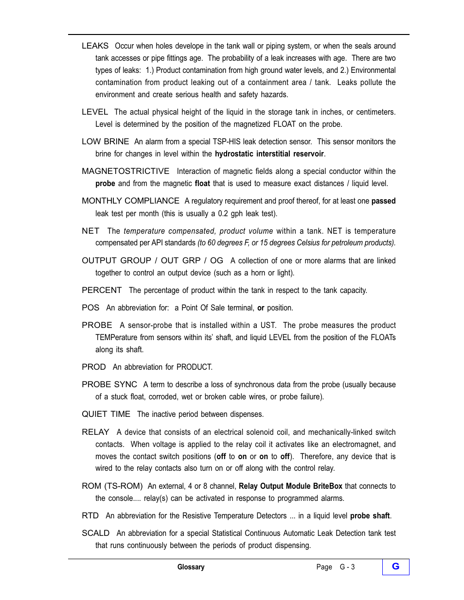 Franklin Fueling Systems Tank Sentinel (TS-1001, 2001, 504, 508 & 750) Operators Guide Rev. D User Manual | Page 95 / 100