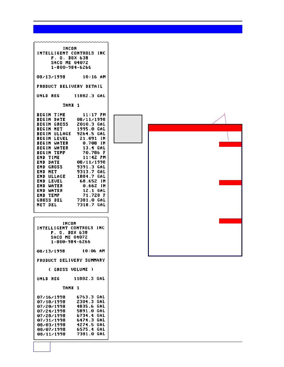 Product delivery detail report 3, Product delivery summary report 3, Product delivery history report 3 | Delivery reports | Franklin Fueling Systems Tank Sentinel (TS-1001, 2001, 504, 508 & 750) Operators Guide Rev. C User Manual | Page 41 / 100