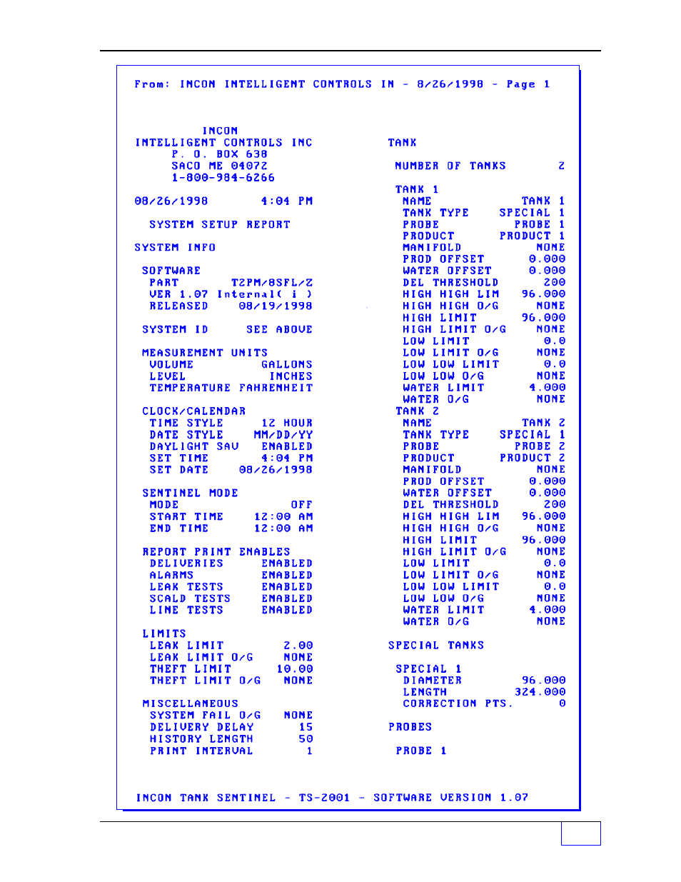Franklin Fueling Systems Tank Sentinel (TS-1001, 2001, 504, 508 & 750) Operators Guide Rev. C User Manual | Page 58 / 100