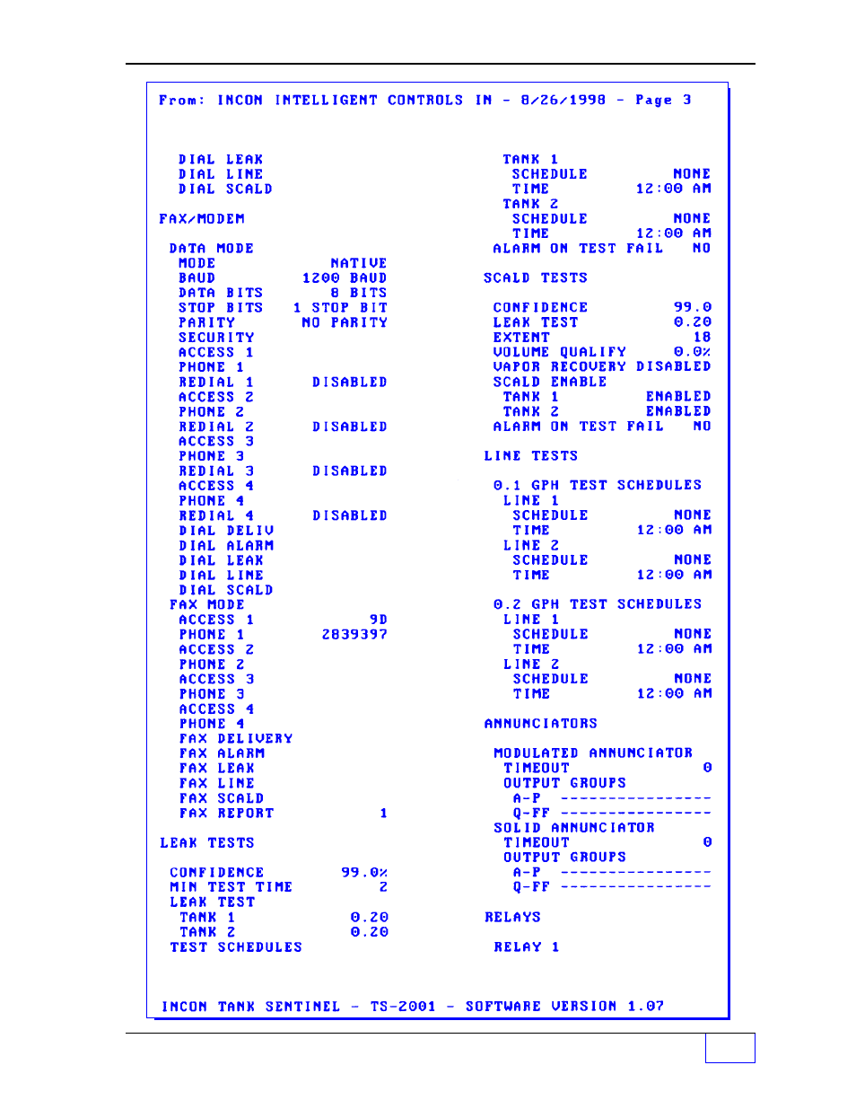 Franklin Fueling Systems Tank Sentinel (TS-1001, 2001, 504, 508 & 750) Operators Guide Rev. C User Manual | Page 60 / 100