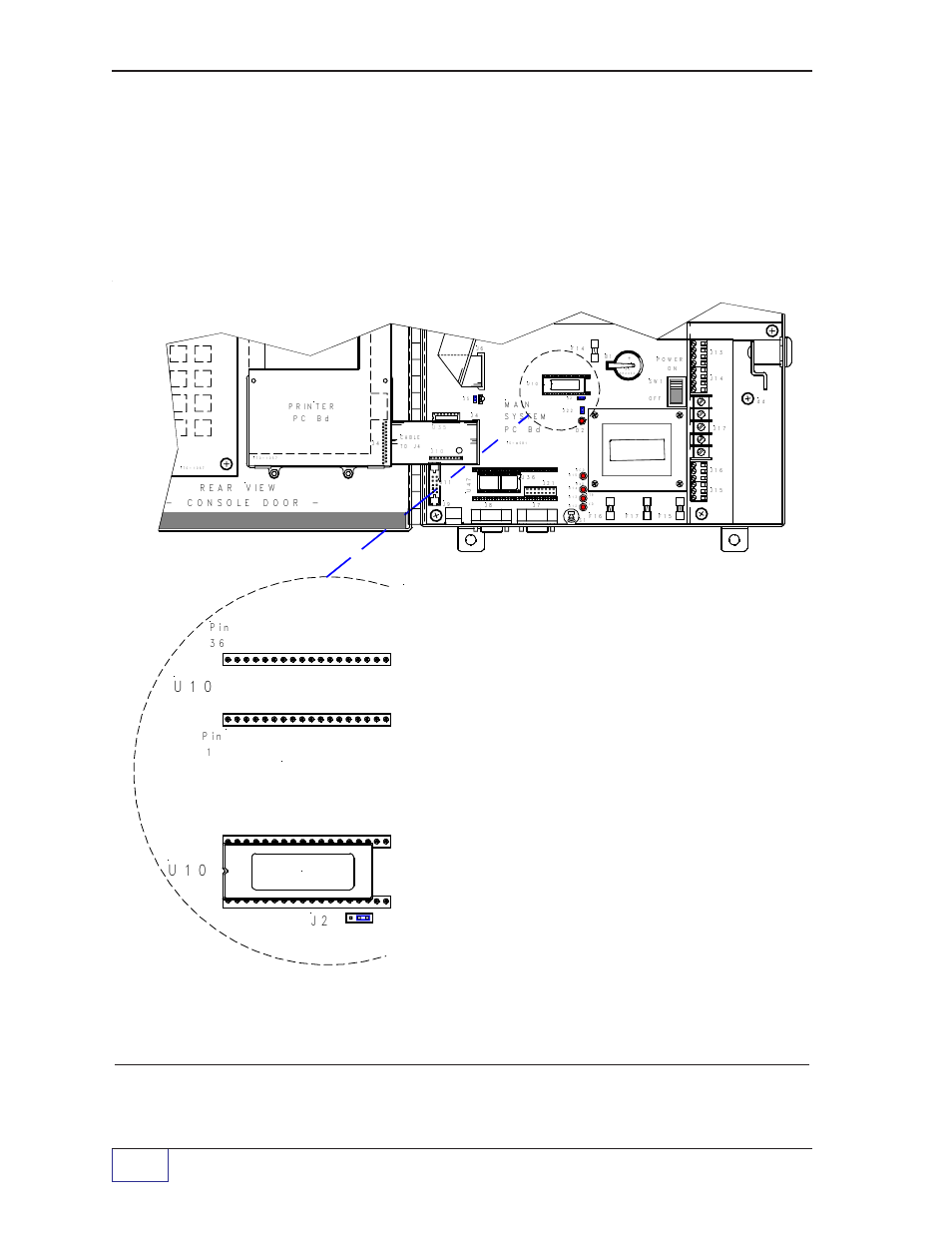 Eprom software revision upgrade installation, Page 7 - 34 tank sentinel, Installation guide | U 1 0, Eprom enlarged view | Franklin Fueling Systems Tank Sentinel (TS-1001, 2001, 504, 508 & 750) Installation User Manual | Page 77 / 98