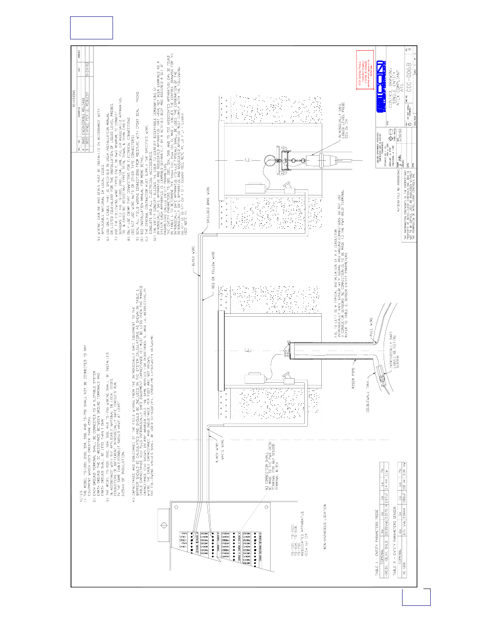 Bappendix b control drawing | Franklin Fueling Systems Tank Sentinel (TS-1001, 2001, 504, 508 & 750) Installation User Manual | Page 94 / 98