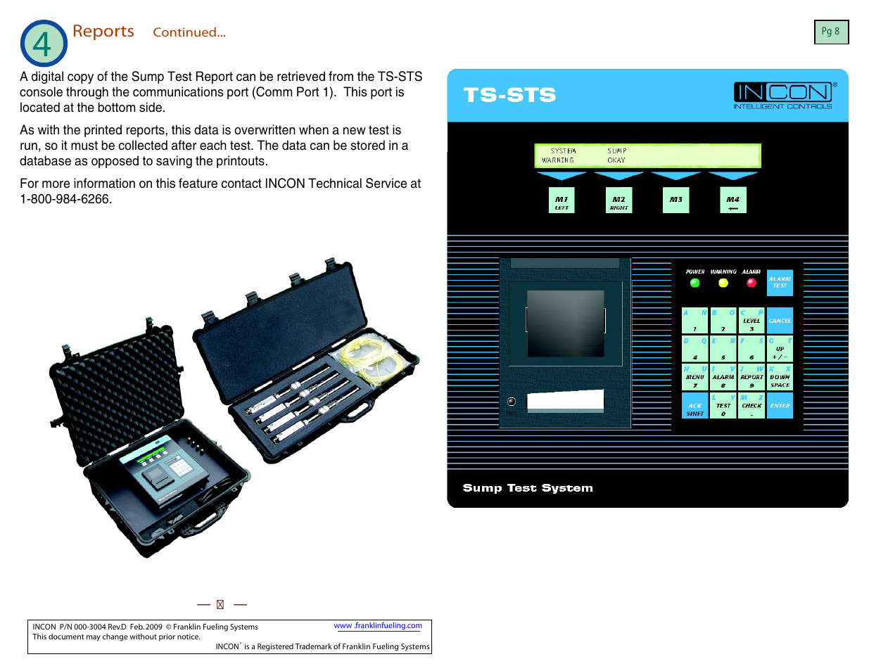 Reports | Franklin Fueling Systems TS-STS Sump Test System Kit User Manual | Page 8 / 8