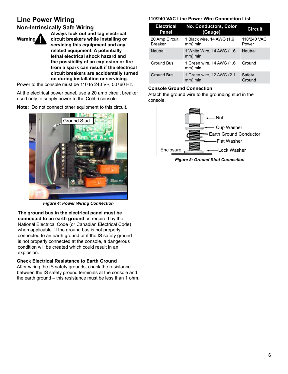 Line power wiring | Franklin Fueling Systems Colibri CL6 Installation Guide User Manual | Page 9 / 12