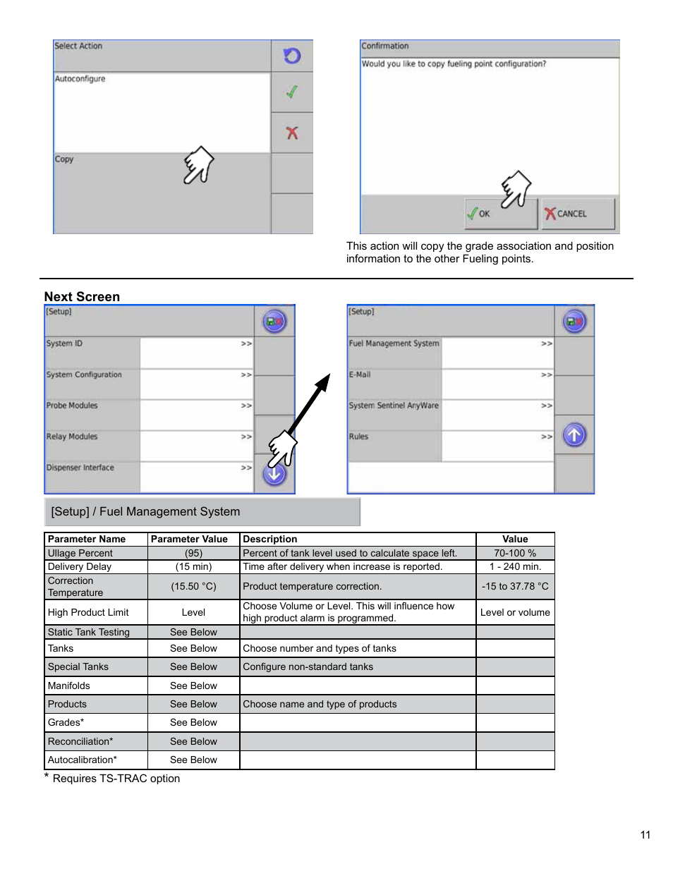 Next screen | Franklin Fueling Systems Colibri CL6 Setup and Operators Guide User Manual | Page 11 / 32