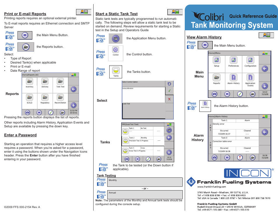 Franklin Fueling Systems Colibri Quick Reference User Manual | Page 2 / 2