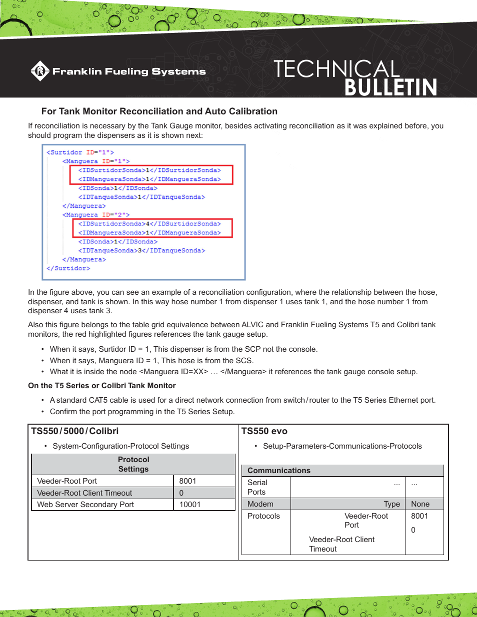 Technical bulletin, Ts550 evo | Franklin Fueling Systems Colibri: Connecting a T5 Series Fuel Management System or Colibri Tank Monitor to an ALVIC SCS3 Point of Sale System User Manual | Page 2 / 3