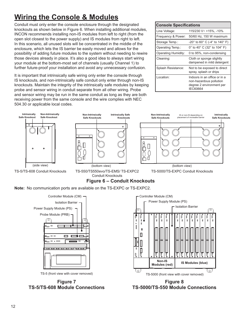 Wiring the console & modules, Figure 6 – conduit knockouts | Franklin Fueling Systems T5 Series Fuel Management System Installation Guide User Manual | Page 12 / 30