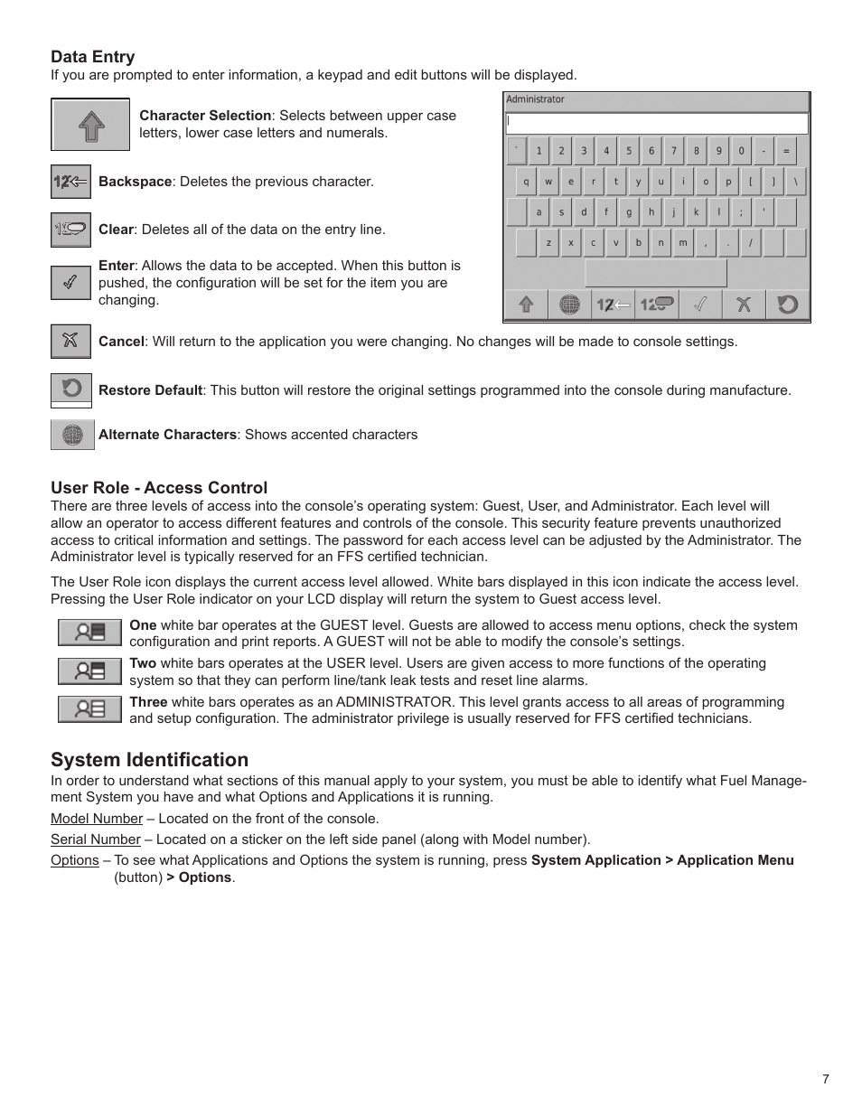 System identification | Franklin Fueling Systems T5 Series Fuel Management System Operators Guide User Manual | Page 11 / 46