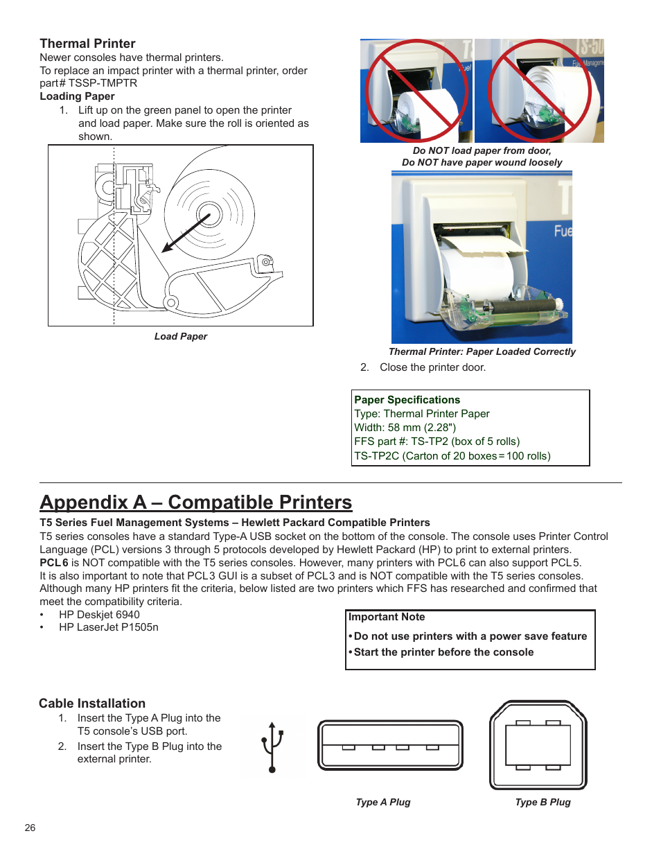 Appendix a – compatible printers | Franklin Fueling Systems T5 Series Fuel Management System Operators Guide User Manual | Page 30 / 46