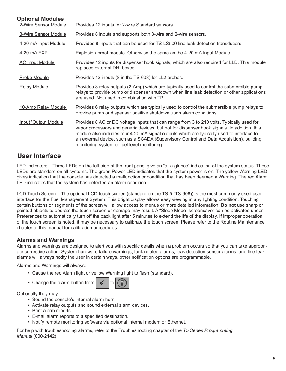 User interface | Franklin Fueling Systems T5 Series Fuel Management System Operators Guide User Manual | Page 9 / 46