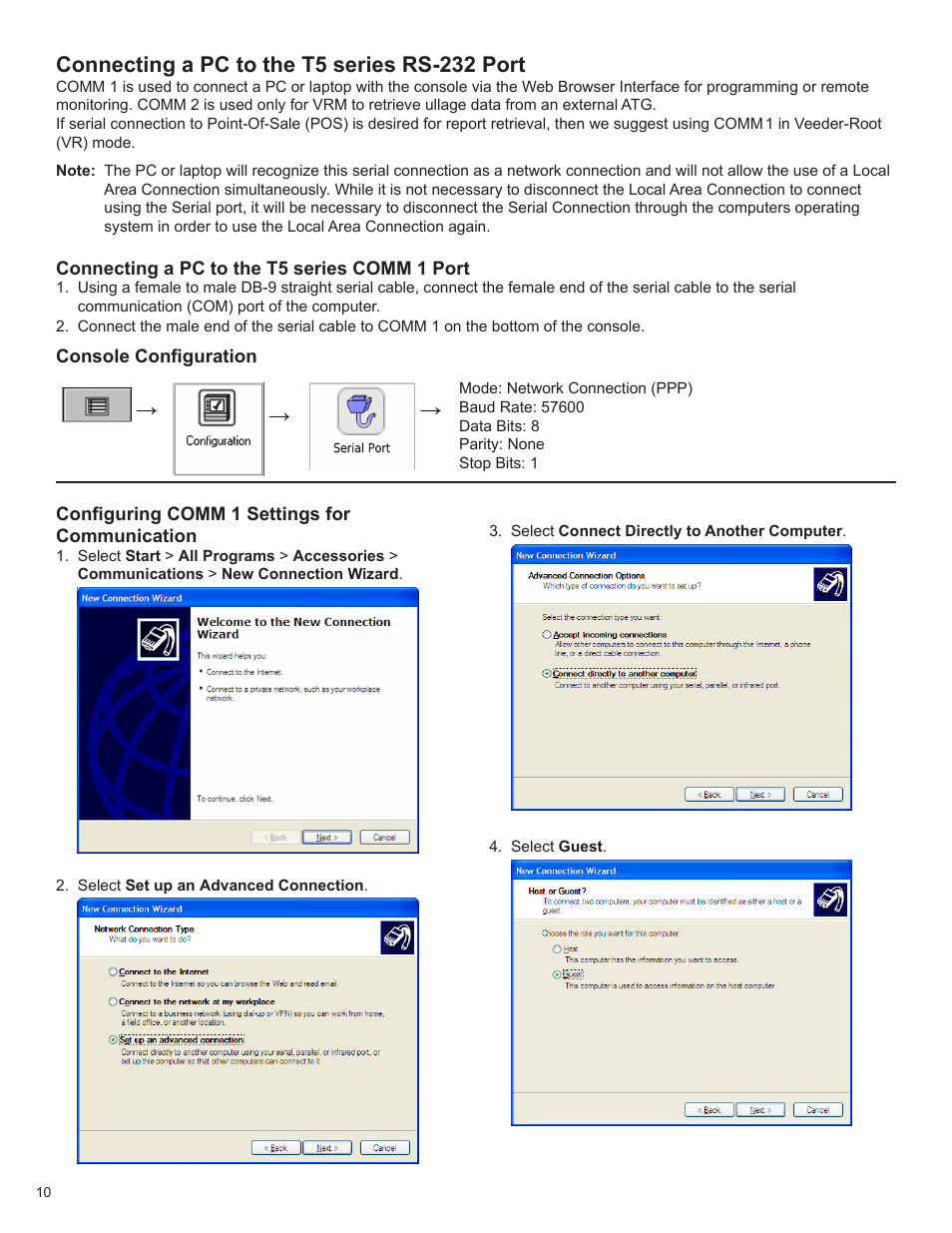 Connecting a pc to the t5 series rs-232 port | Franklin Fueling Systems T5 Series Fuel Management System Programming Guide User Manual | Page 14 / 66