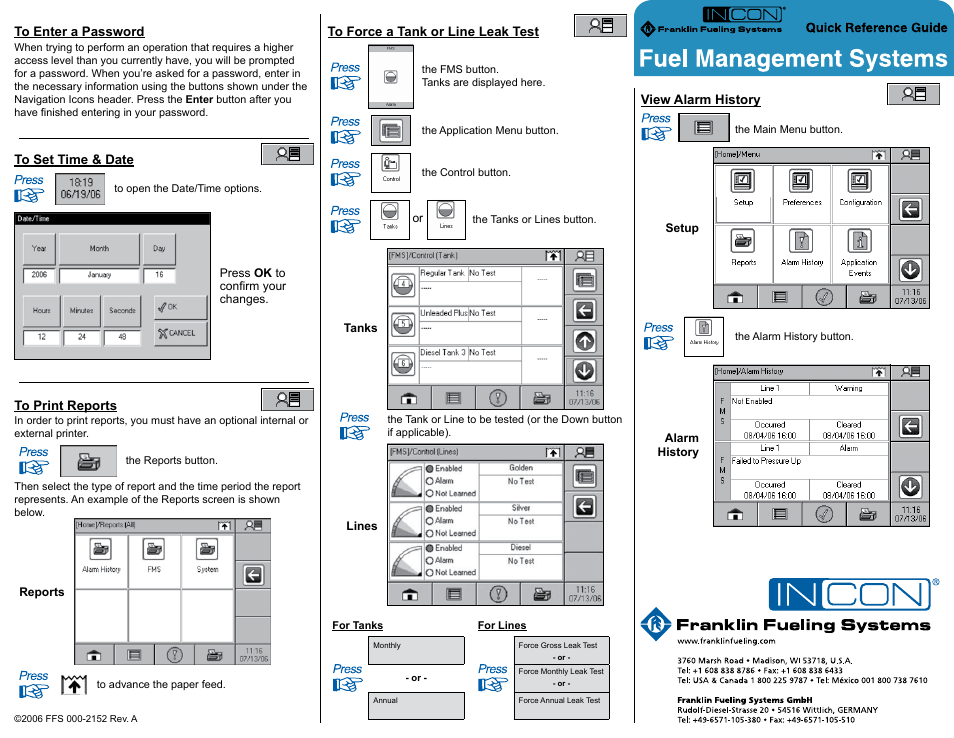 Franklin Fueling Systems T5 Series Fuel Management System Quick Reference Guide User Manual | Page 2 / 2