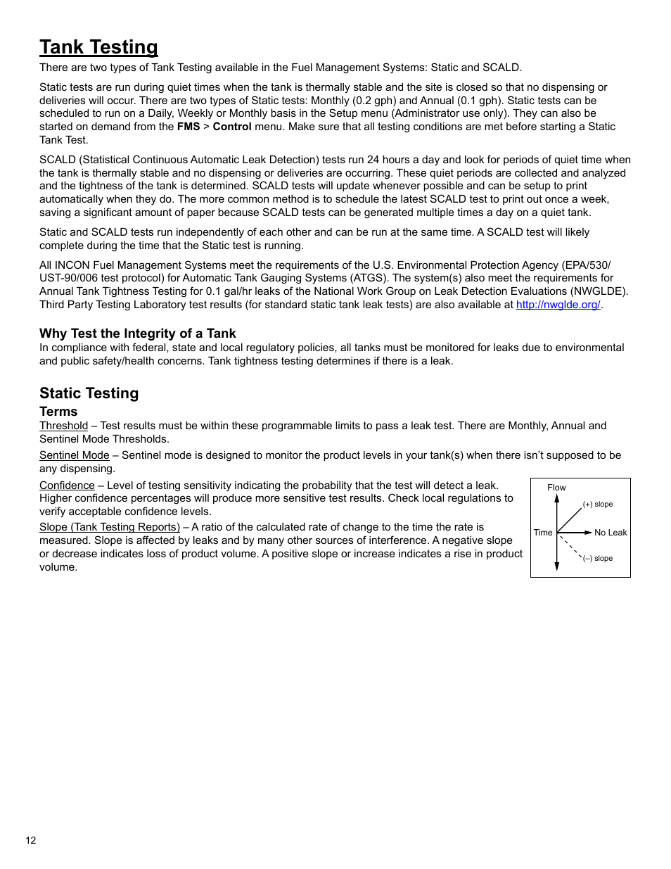 Tank testing, Static testing | Franklin Fueling Systems T5 Series Fuel Management System Operators Guide User Manual | Page 16 / 48