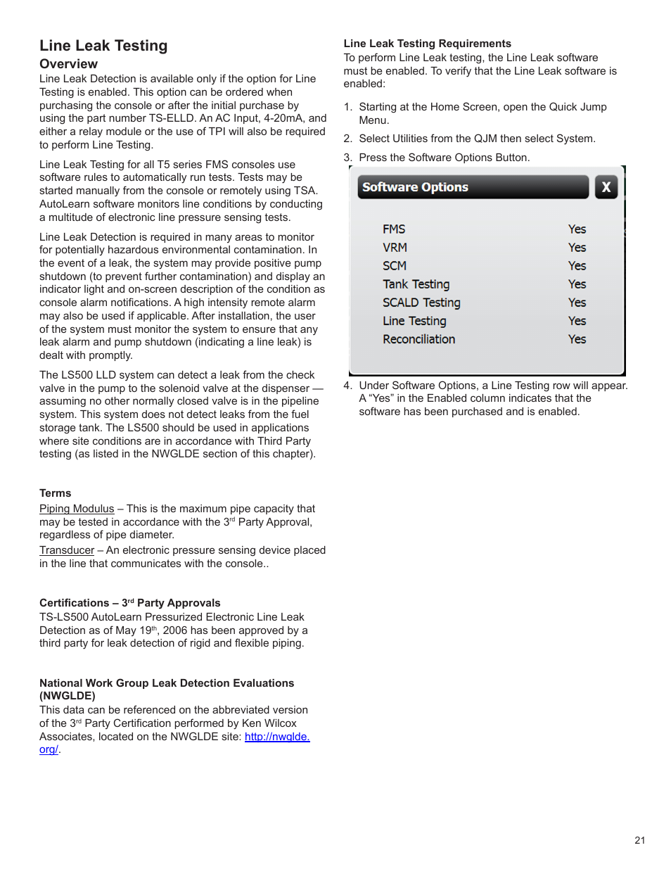Line leak testing | Franklin Fueling Systems TS 550 evo Fuel Management System Operators Guide User Manual | Page 25 / 48