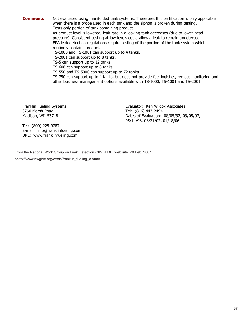 Franklin Fueling Systems TS 550 evo Fuel Management System Operators Guide User Manual | Page 41 / 48