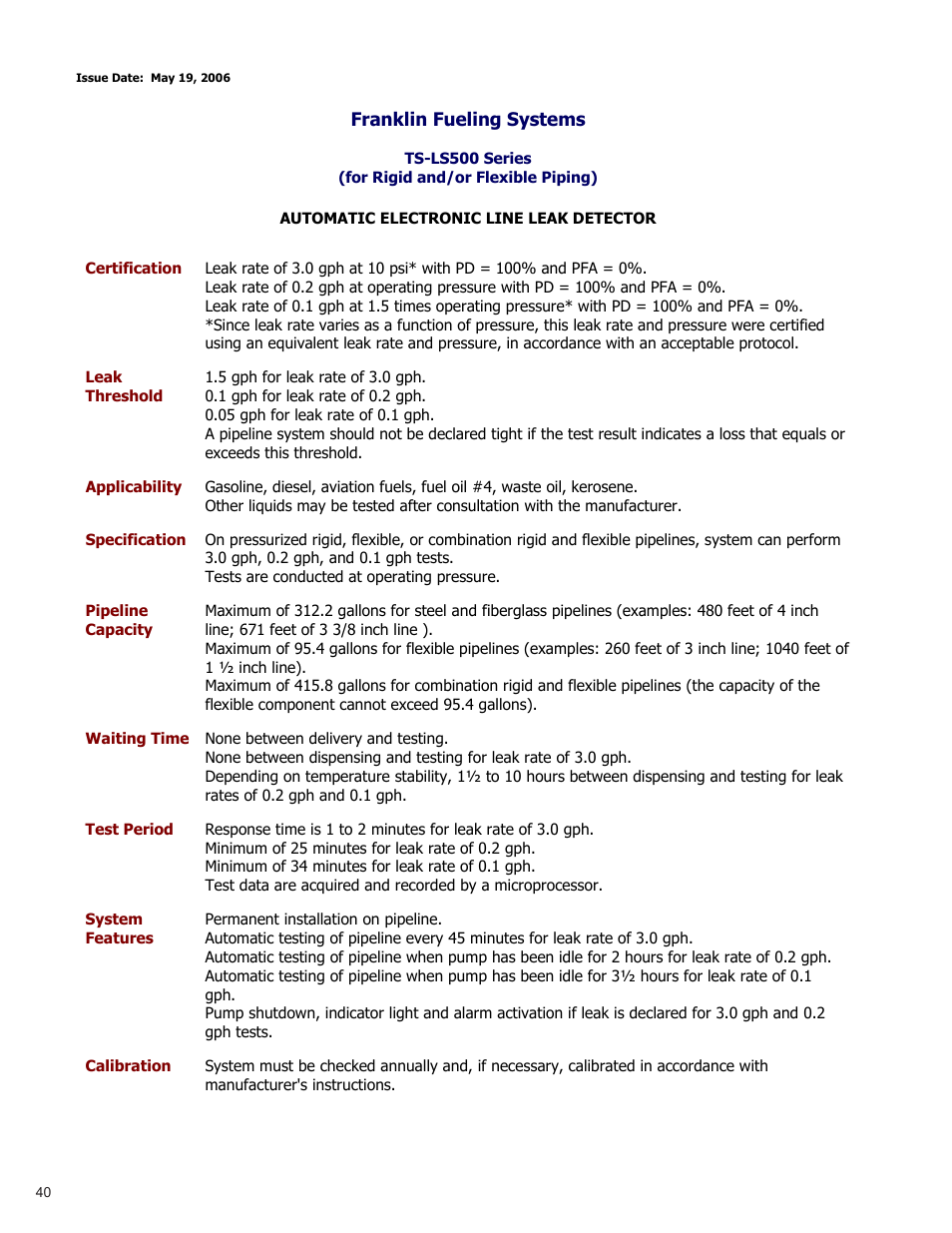 Franklin Fueling Systems TS 550 evo Fuel Management System Operators Guide User Manual | Page 44 / 48