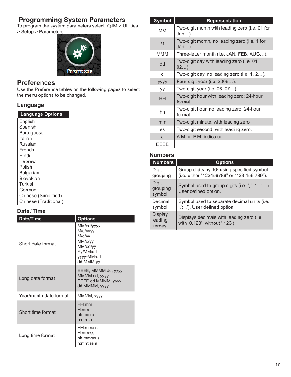 Programming system parameters, Preferences | Franklin Fueling Systems TS 550 evo Fuel Management System Programming Guide User Manual | Page 17 / 54