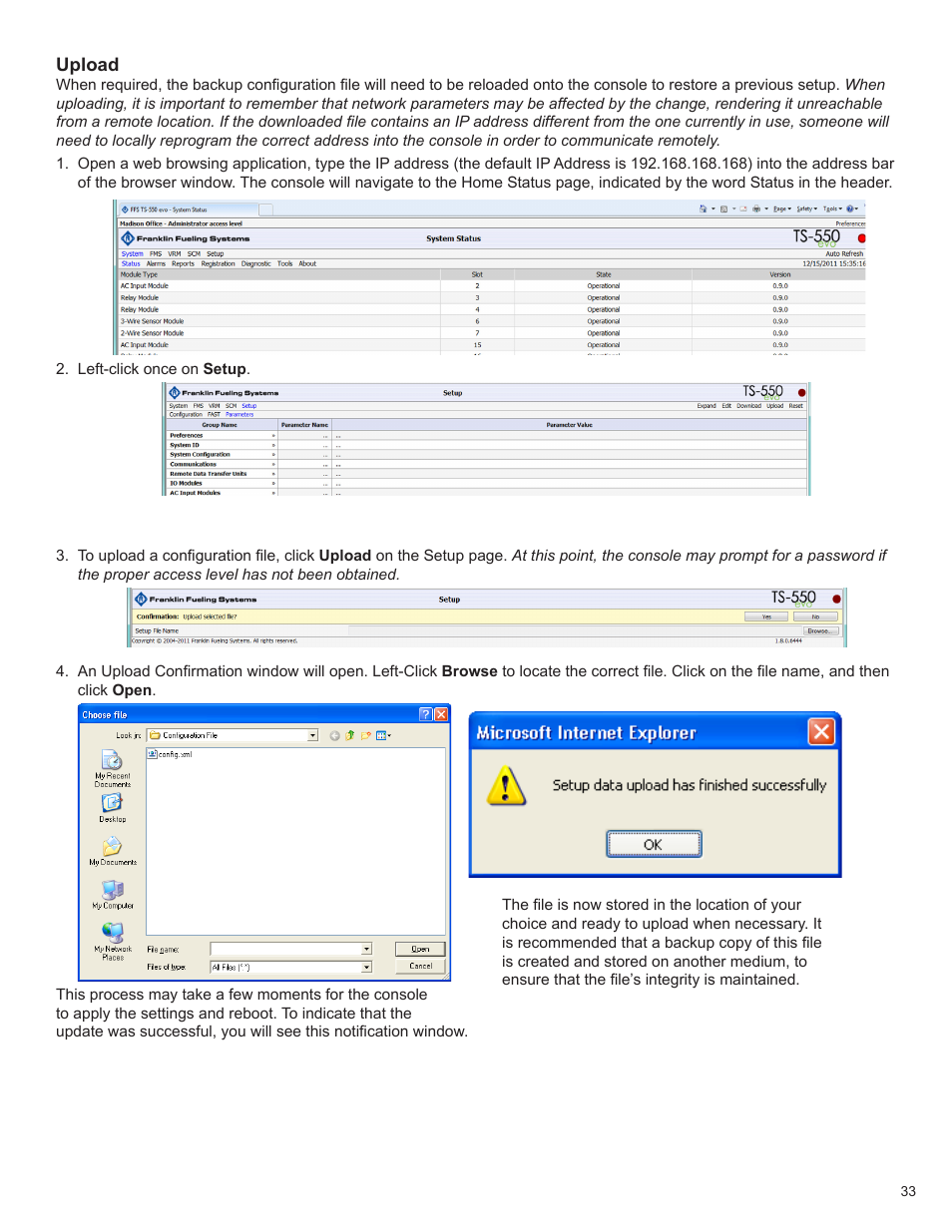 Franklin Fueling Systems TS 550 evo Fuel Management System Programming Guide User Manual | Page 33 / 54
