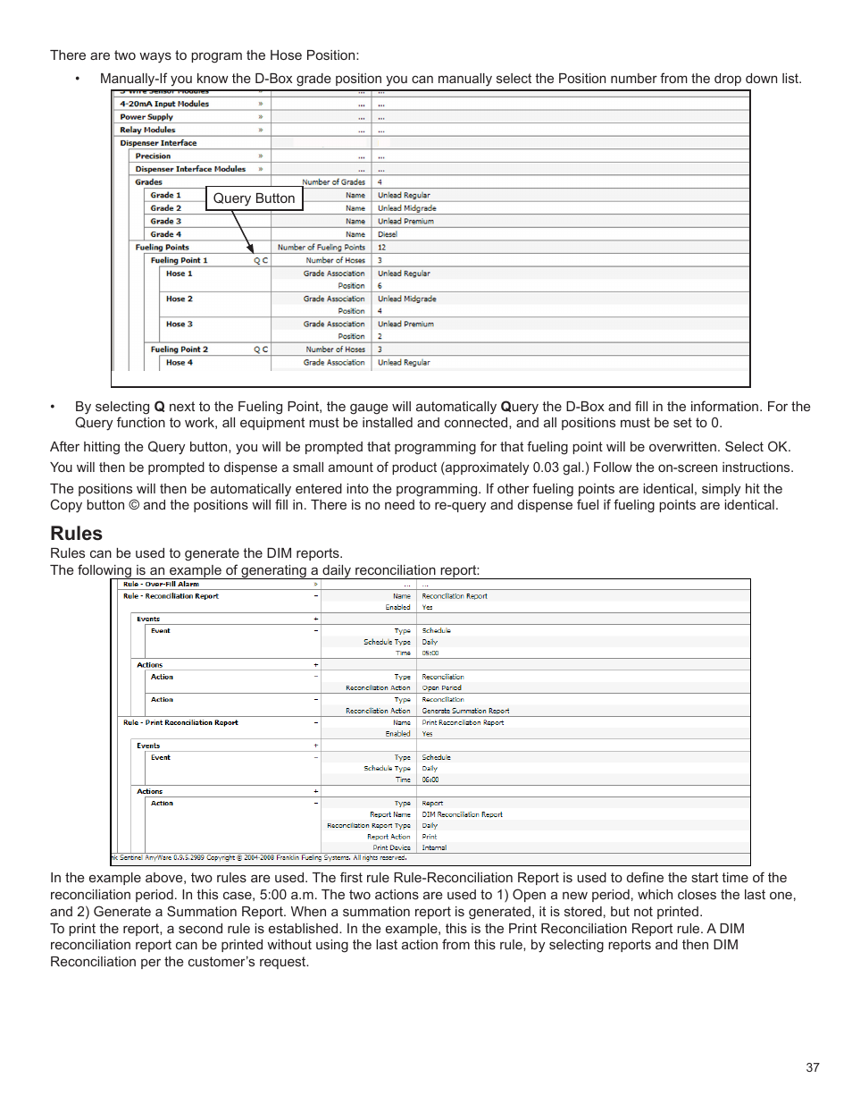 Rules | Franklin Fueling Systems TS 550 evo Fuel Management System Programming Guide User Manual | Page 37 / 54