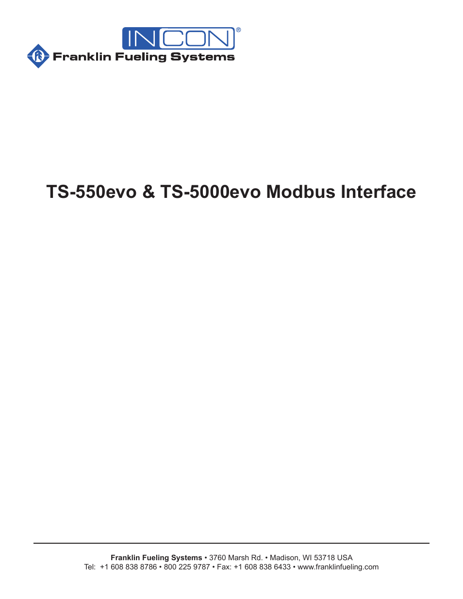 Franklin Fueling Systems TS-5000 evo MODBUS Installation & Setup User Manual | 22 pages