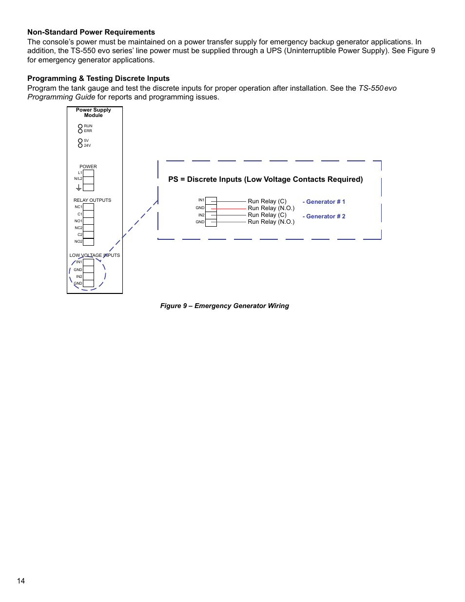 Figure 9 – emergency generator wiring | Franklin Fueling Systems TS 550 evo Fuel Management System Installation User Manual | Page 14 / 28